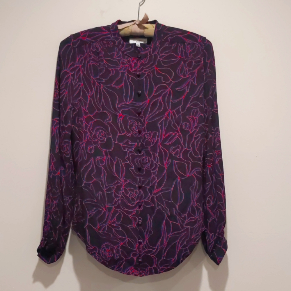 Equipment Femme Full Button Floral Print Blouse